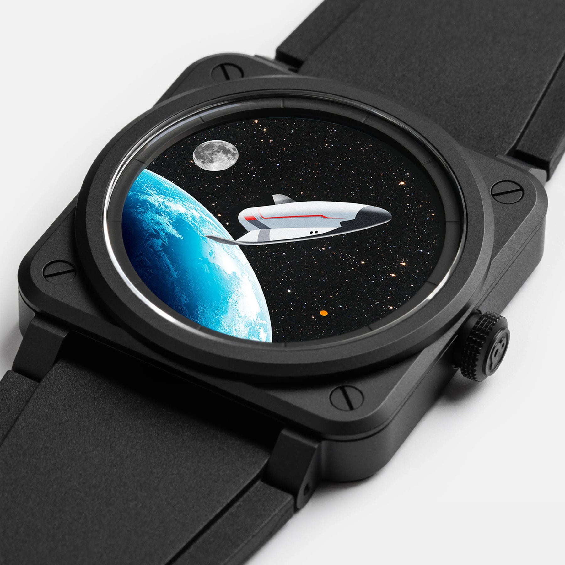 Bell & Ross BR03 Space Mission Ceramic on Rubber Strap BR03A-SPM-CE/SRB