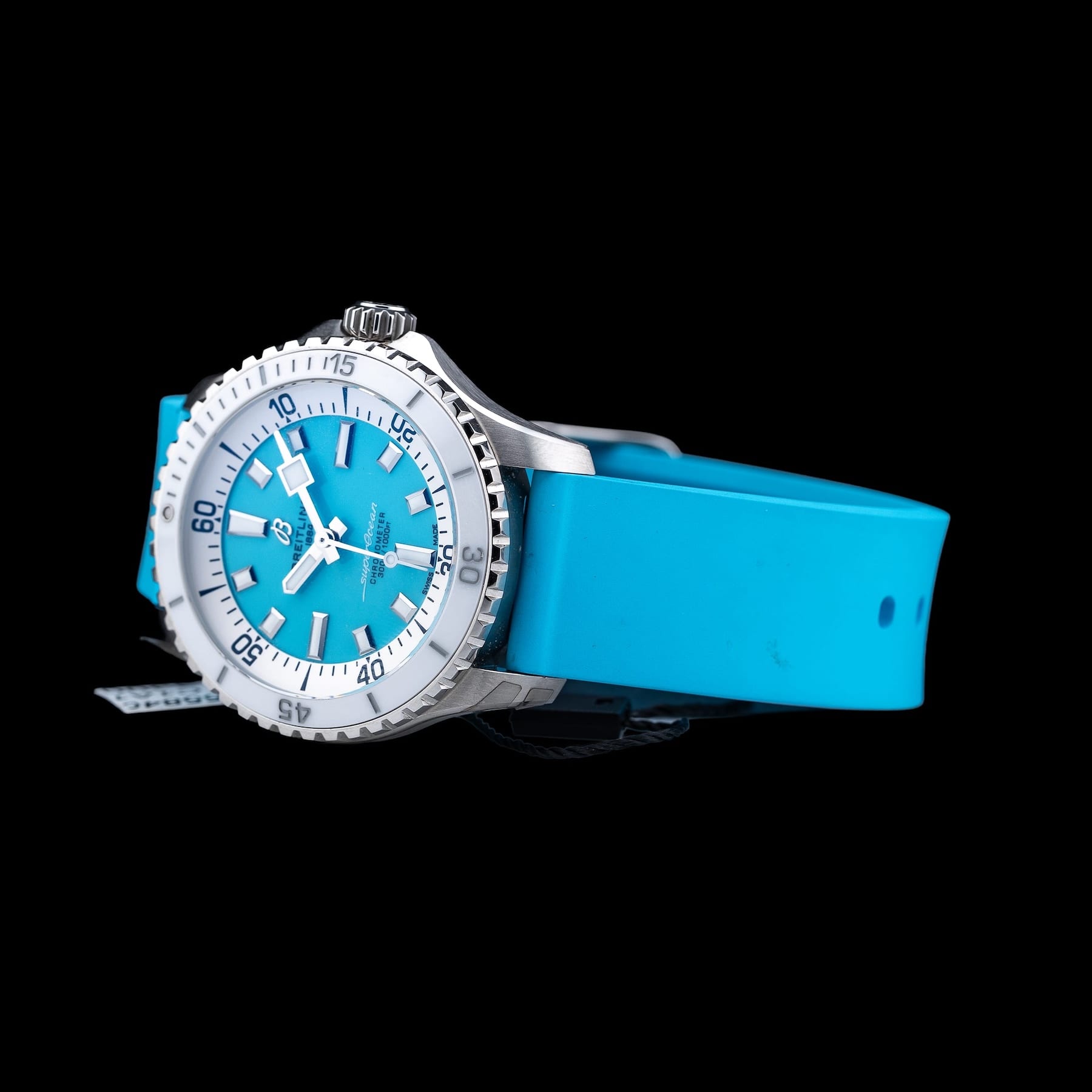 Breitling A17377211C1A1 Superocean Automatic 36 Turquoise Rubber Strap