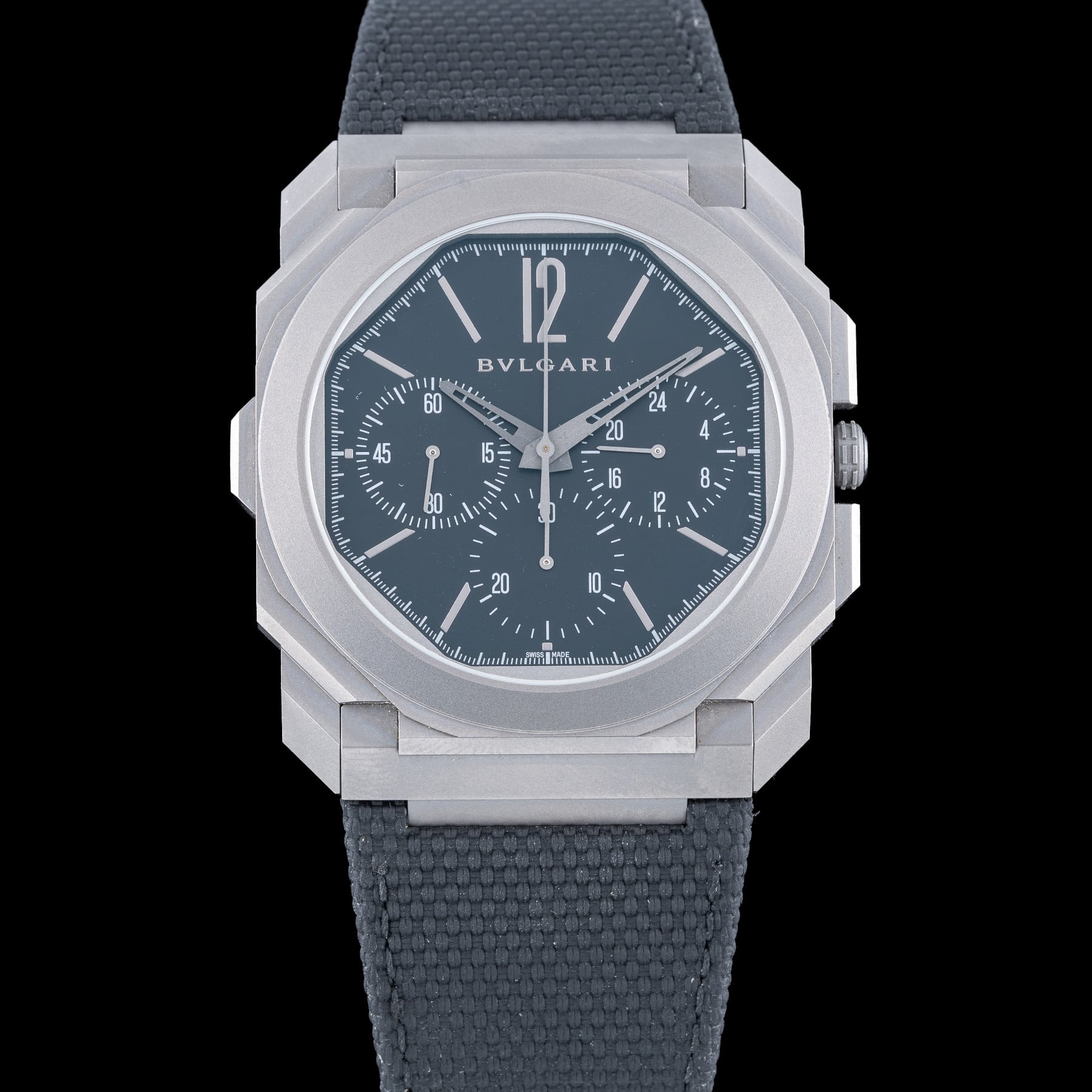 Bulgari 10337 Octo Finissimo Chronograph GMT Titanium Black Dial