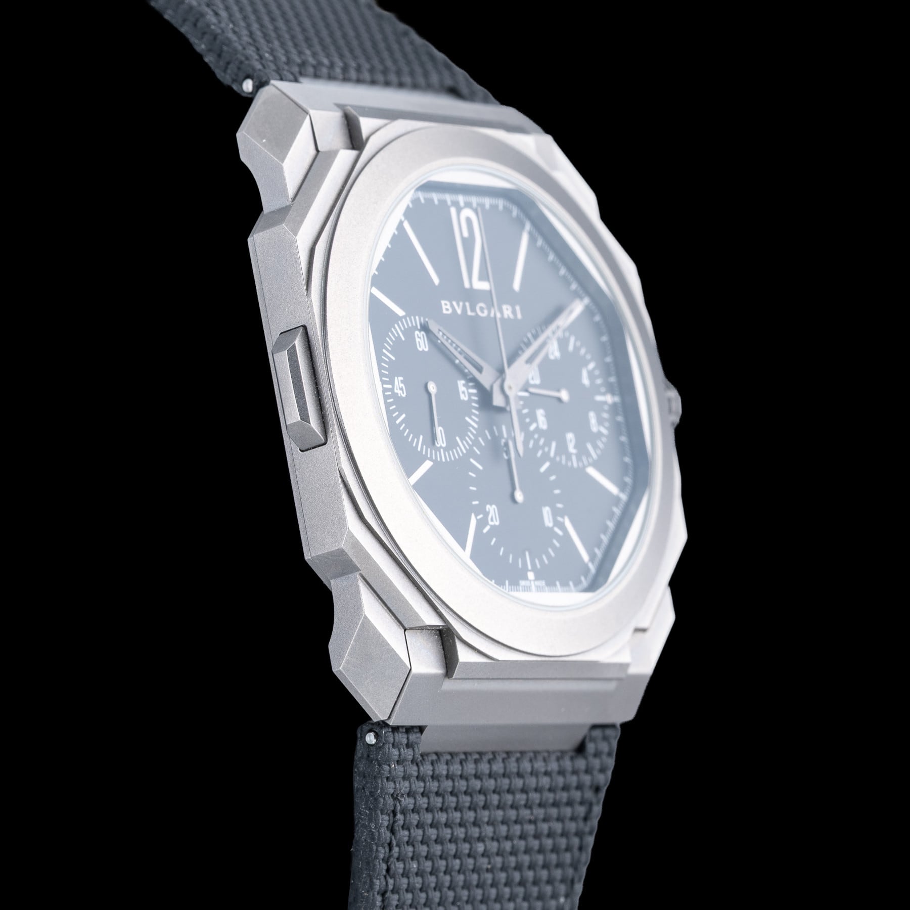 Bulgari 10337 Octo Finissimo Chronograph GMT Titanium Black Dial