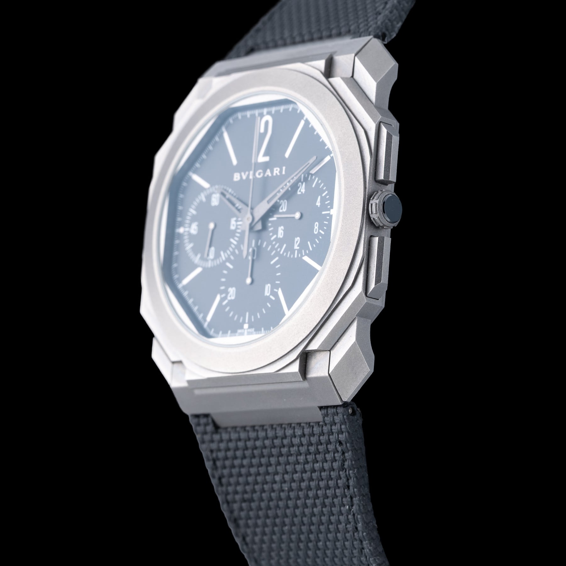 Bulgari 10337 Octo Finissimo Chronograph GMT Titanium Black Dial