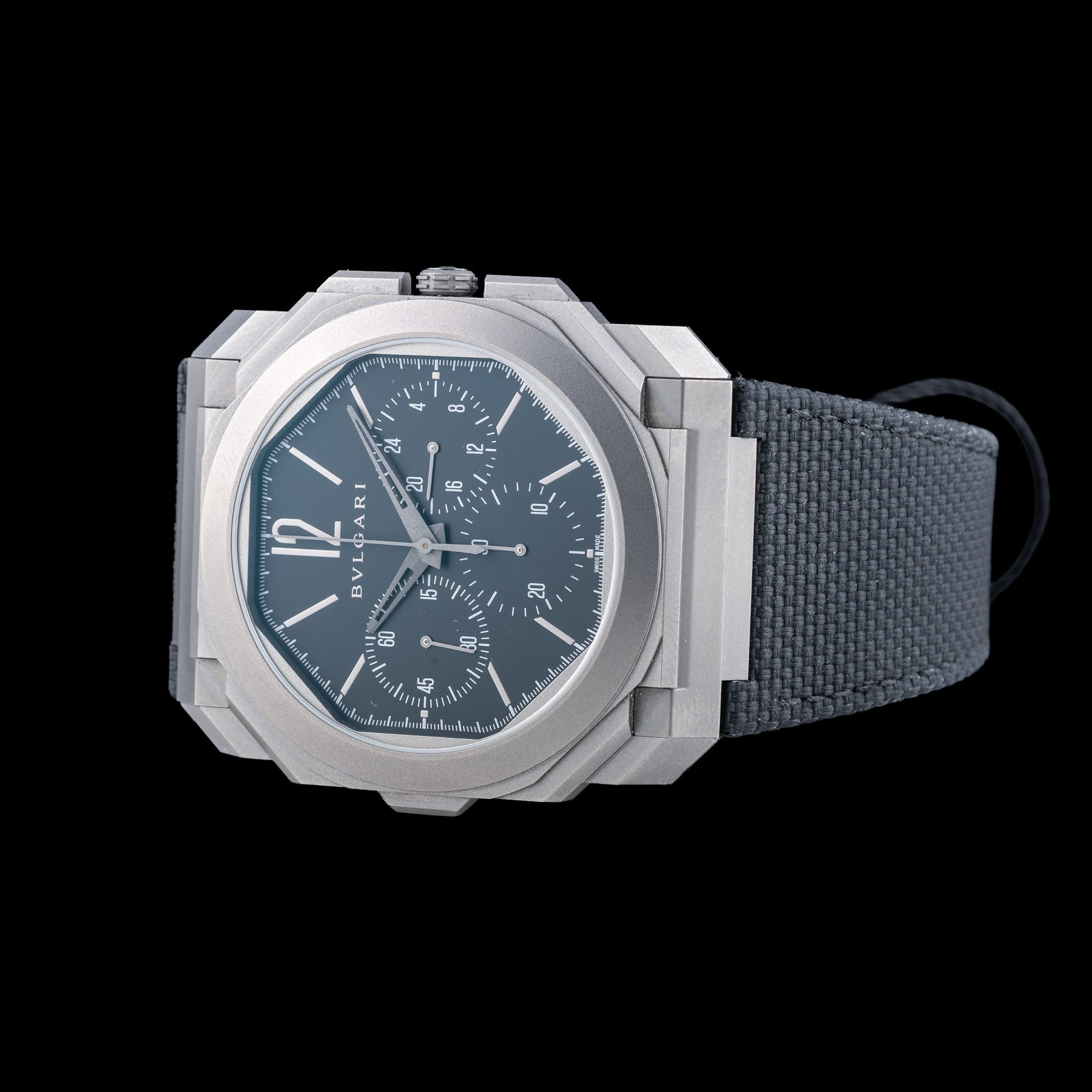 Bulgari 10337 Octo Finissimo Chronograph GMT Titanium Black Dial
