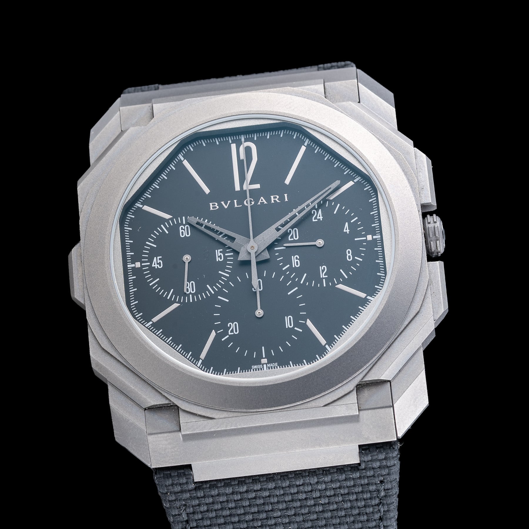 Bulgari 10337 Octo Finissimo Chronograph GMT Titanium Black Dial