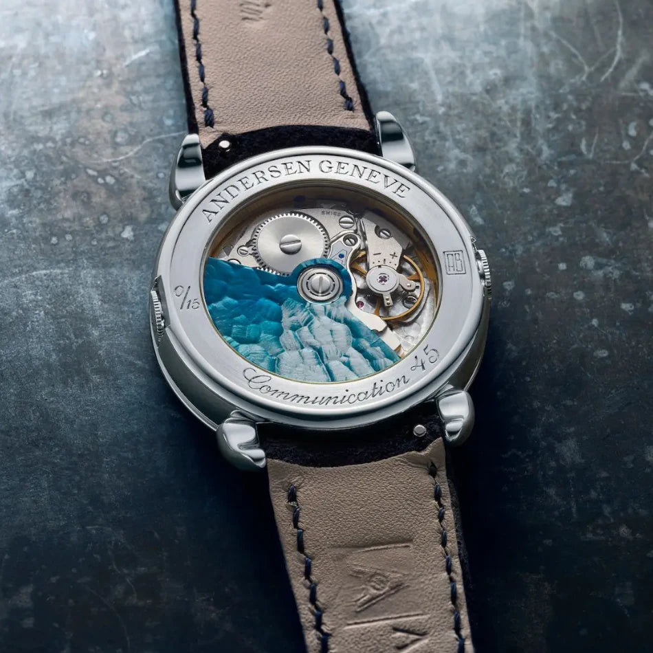 Andersen Genève Communication 45 Platinum Blue Worldtimer