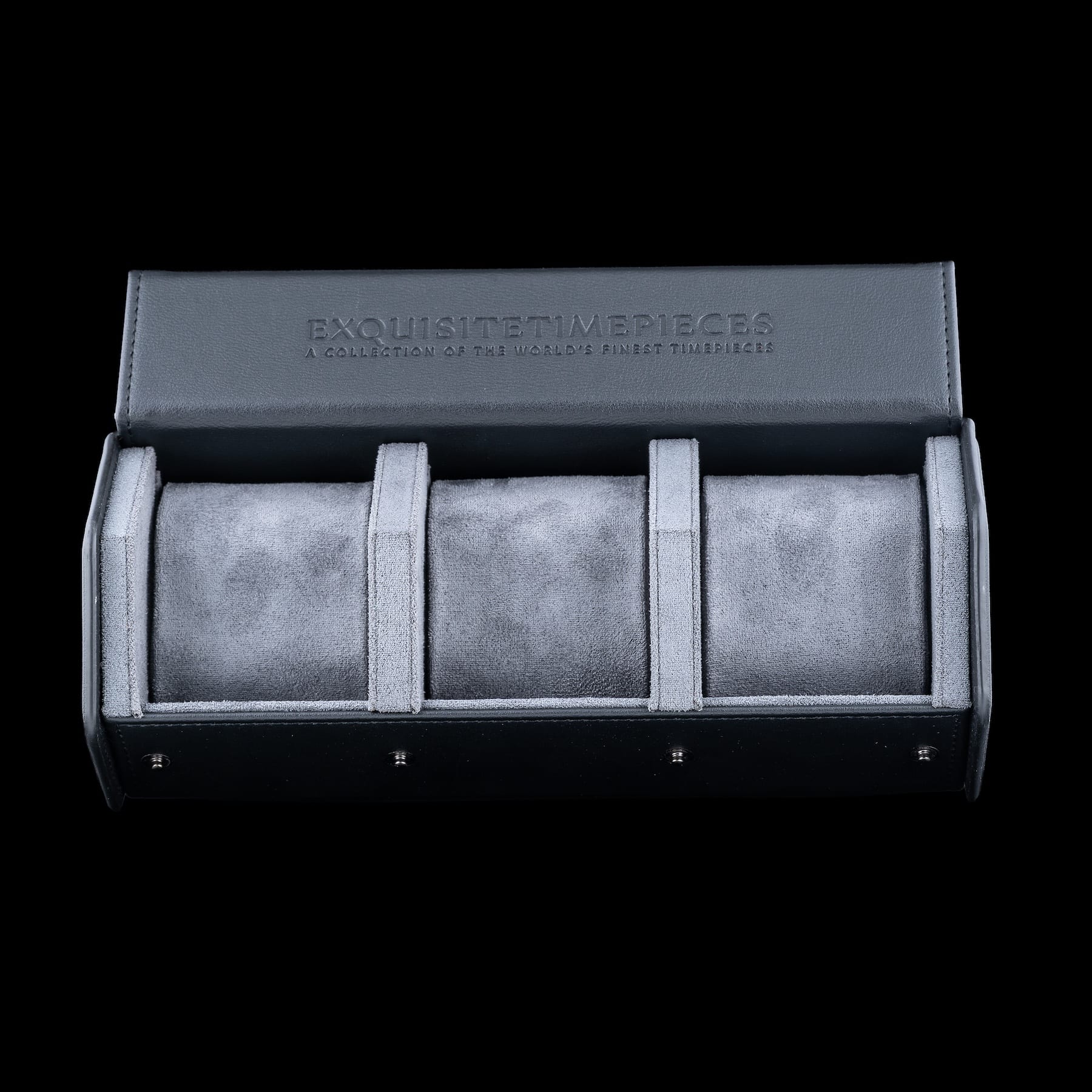 Exquisite Timepieces 3-Watch Travel Case – Black/Grey