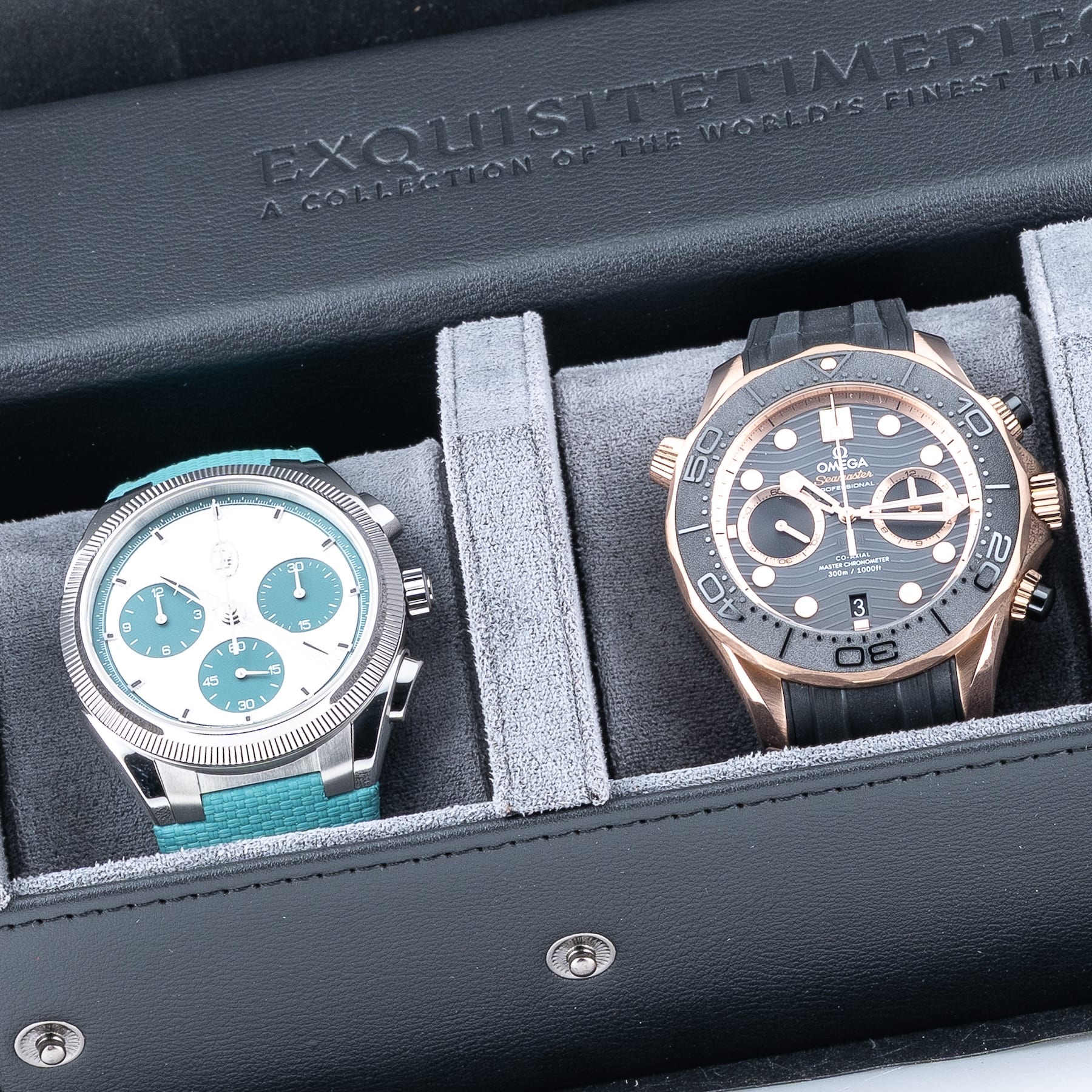 Exquisite Timepieces 3-Watch Travel Case – Black/Grey