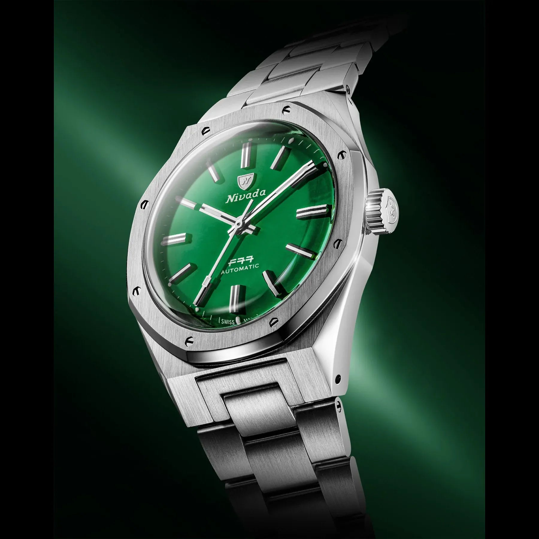 Nivada Grenchen F77 MK2 Jade 100 Years 38mm 68055A77