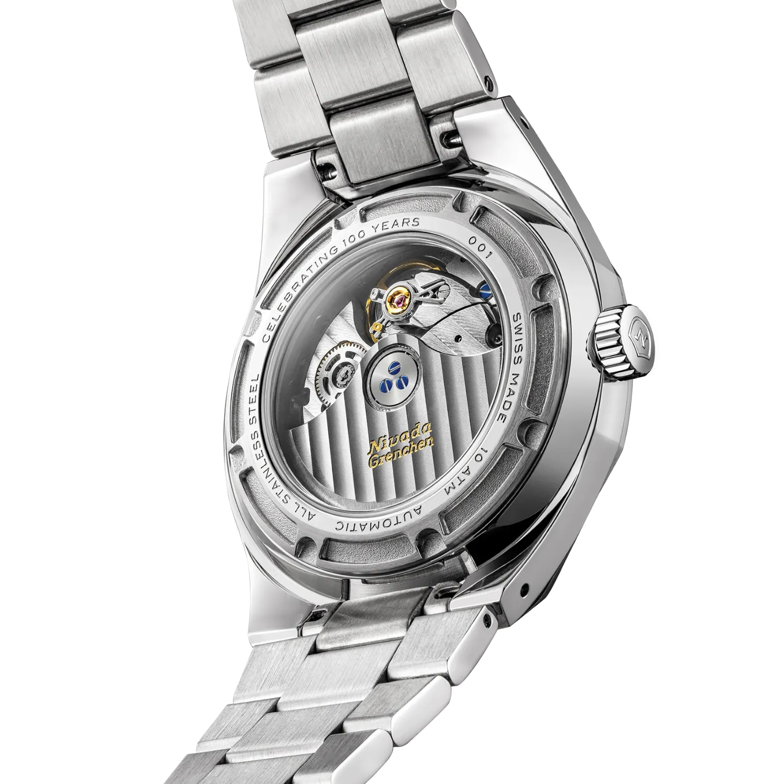 Nivada Grenchen F77 MK2 Smoky Quartz 100 Years 38mm 68060A77