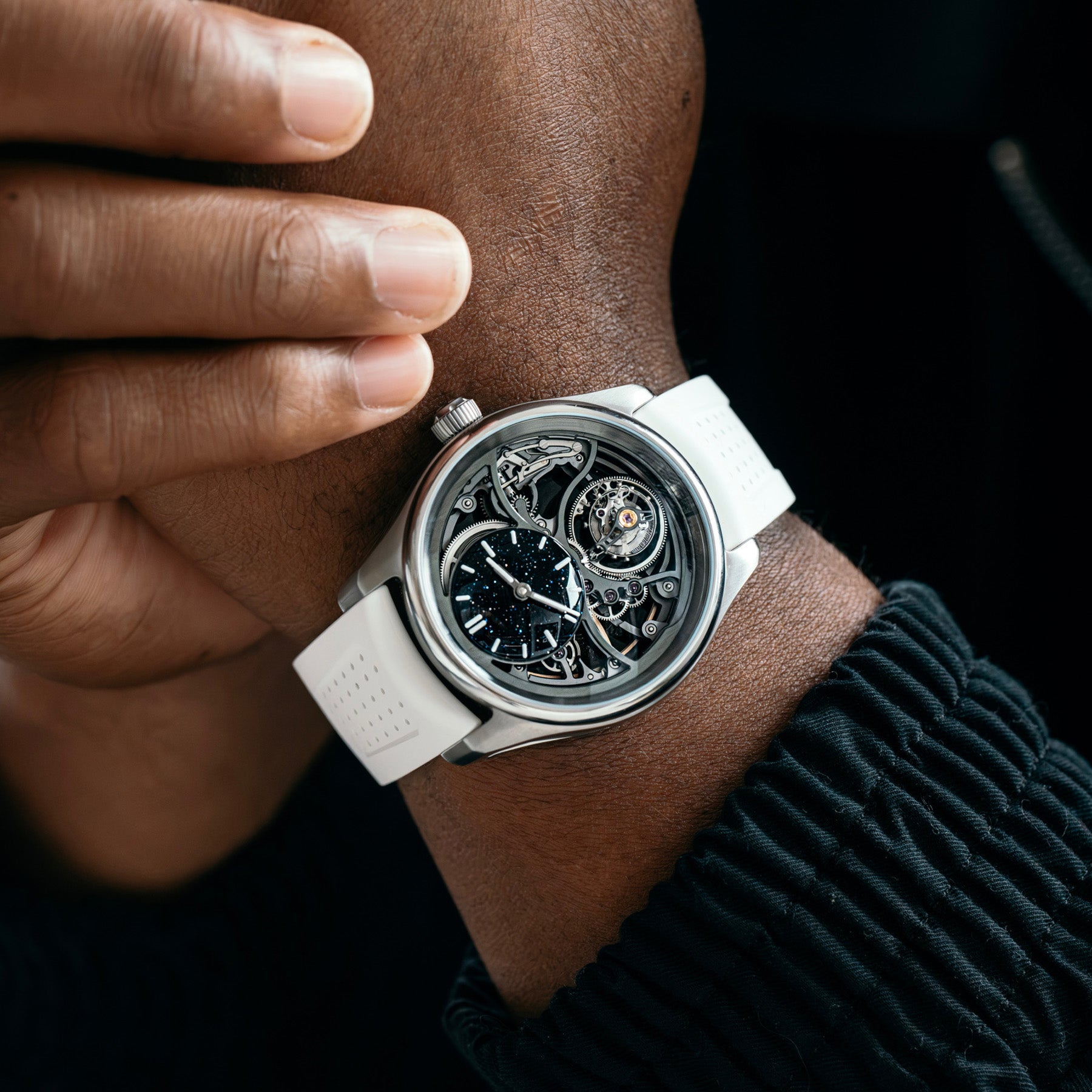 H. Moser & Cie. Pioneer Cylindrical Tourbillon Aventurine Saquon Barkley Edition 3811-1205