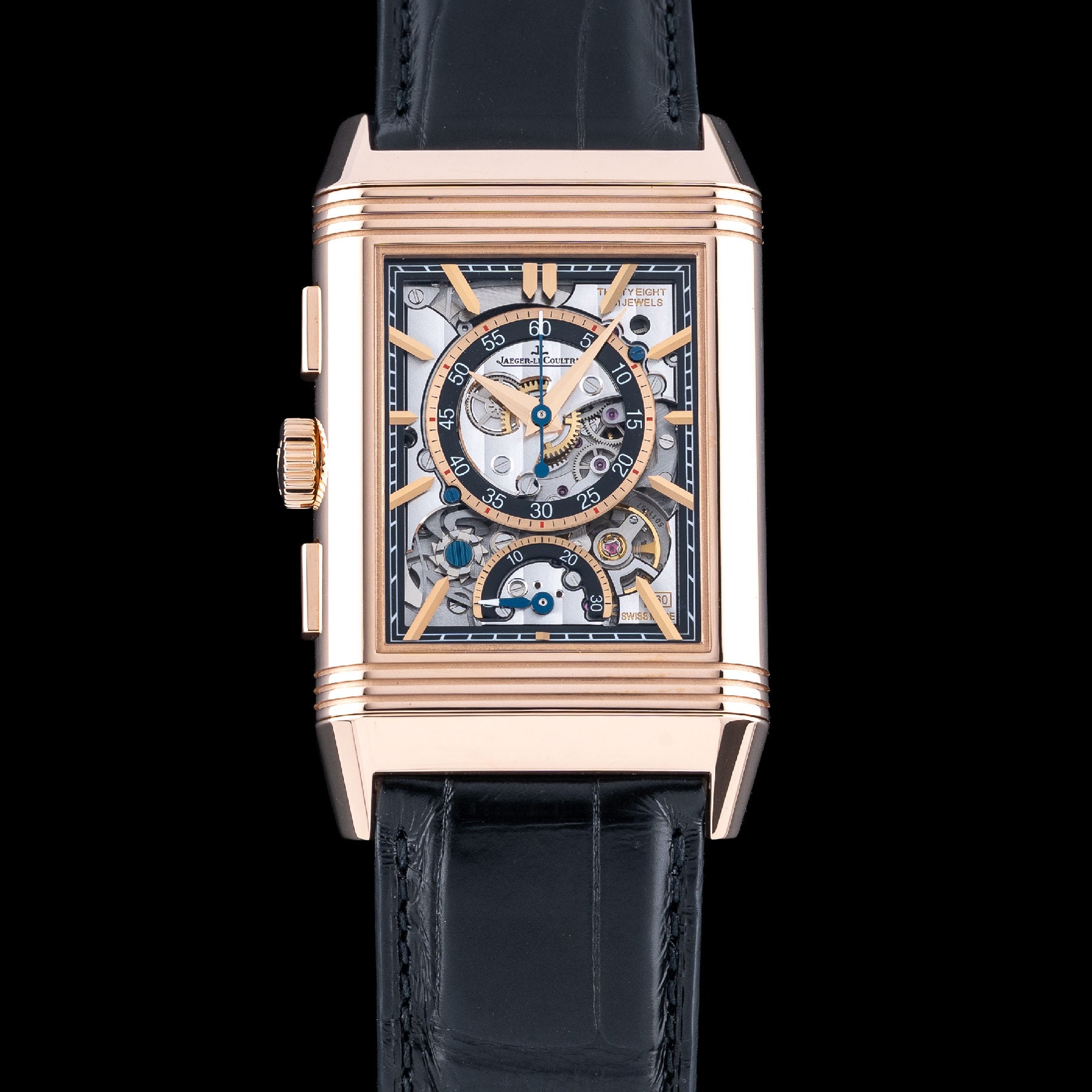 Jaeger LeCoultre reverso Chronograph Black Dial Q389257J