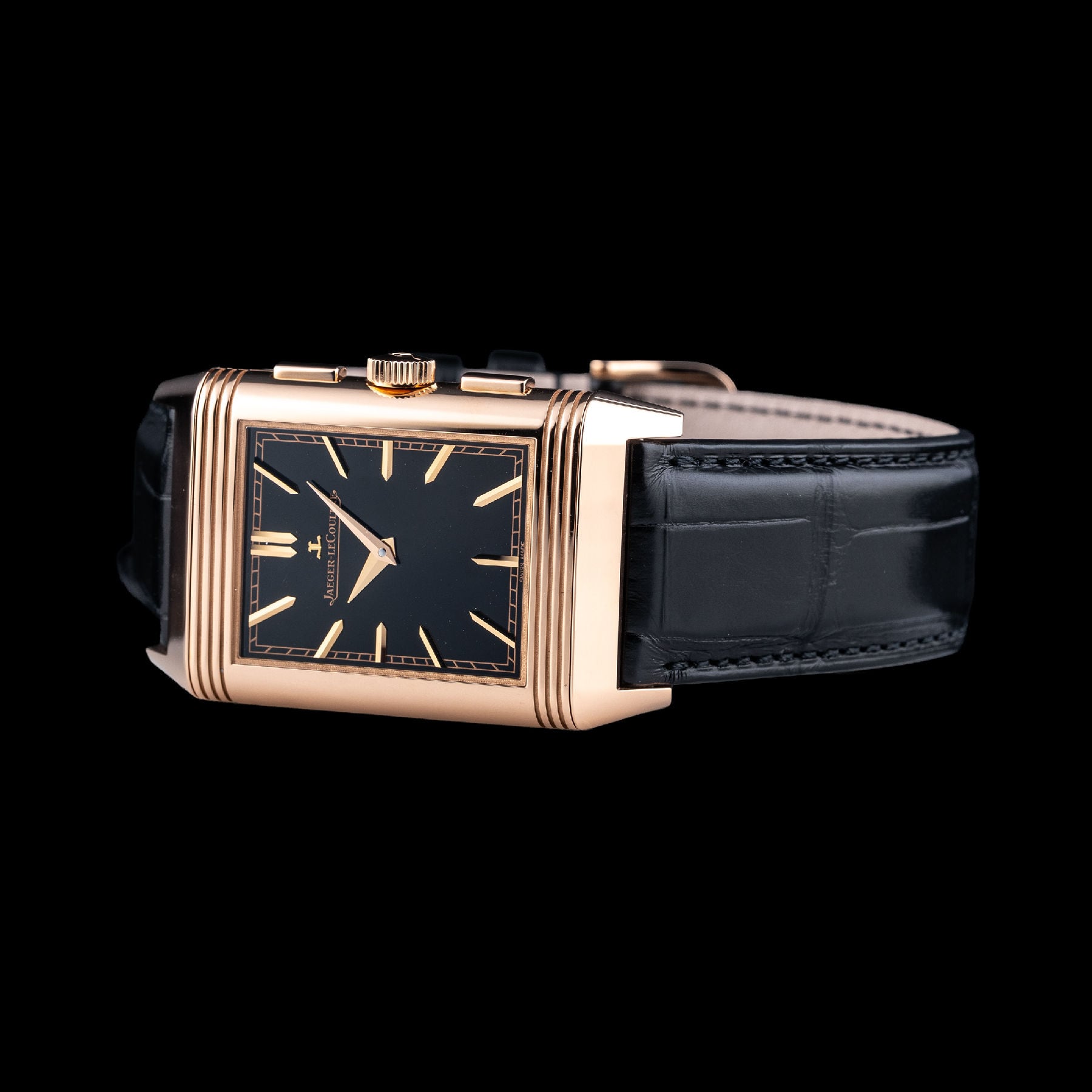 Jaeger LeCoultre reverso Chronograph Black Dial Q389257J