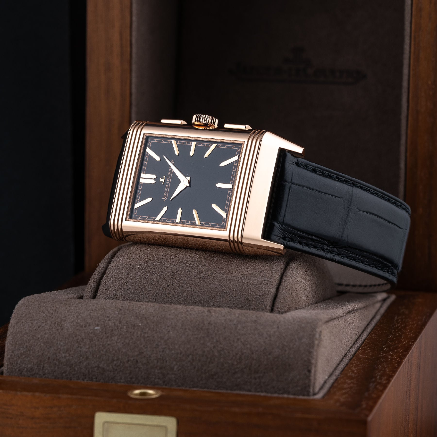 Jaeger LeCoultre reverso Chronograph Black Dial Q389257J