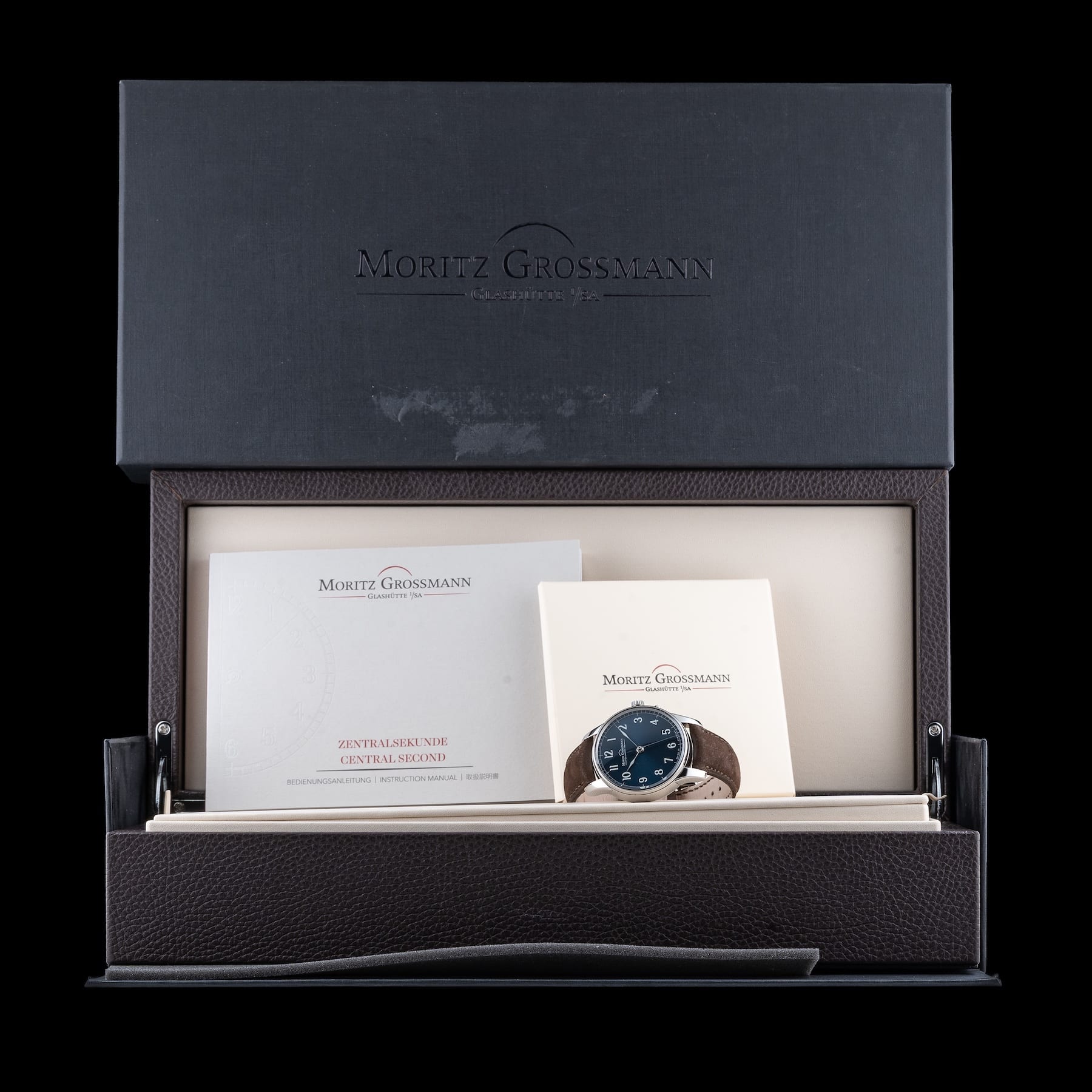 Moritz Grossmann Central Seconds Stainless Steel Blue MG-002909