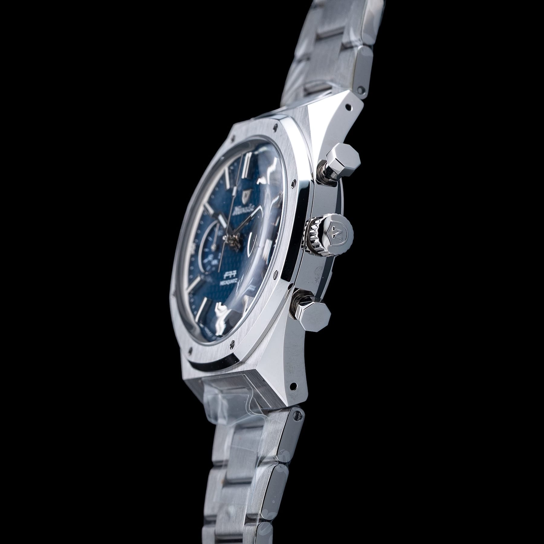 Nivada Grenchen 68000Q77 F77 Chrono Mecaquartz Blue 38mm