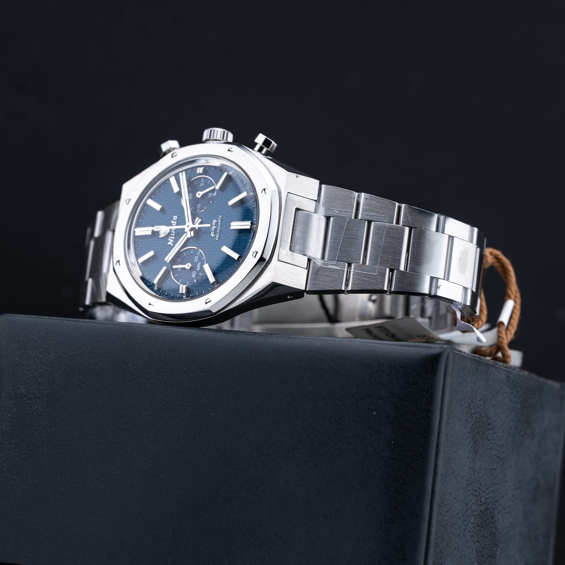 Nivada Grenchen 68000Q77 F77 Chrono Mecaquartz Blue 38mm