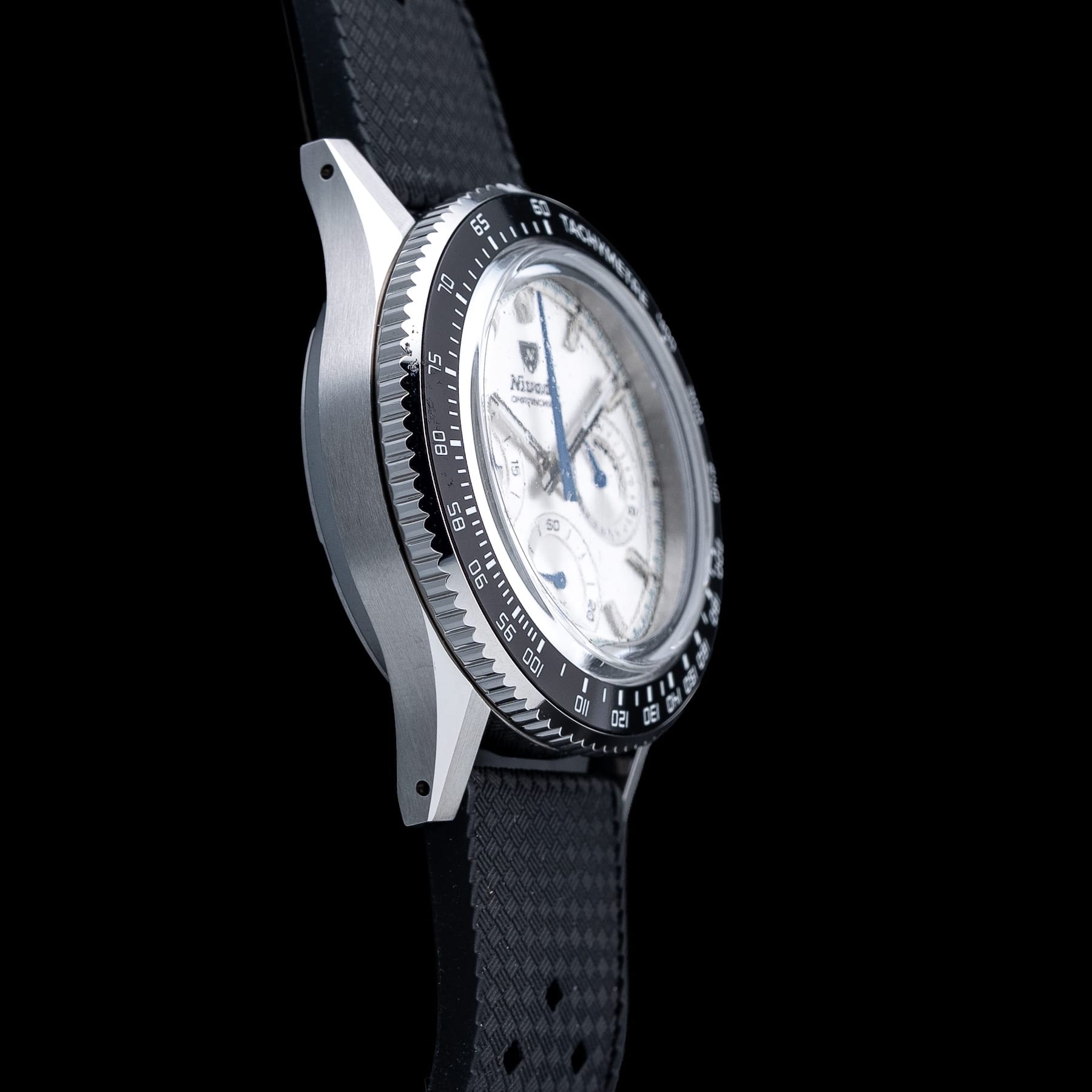 Nivada Grenchen 87046Q01 Chronoking Mecaquartz Racing Grey on Rubber Tropic Strap
