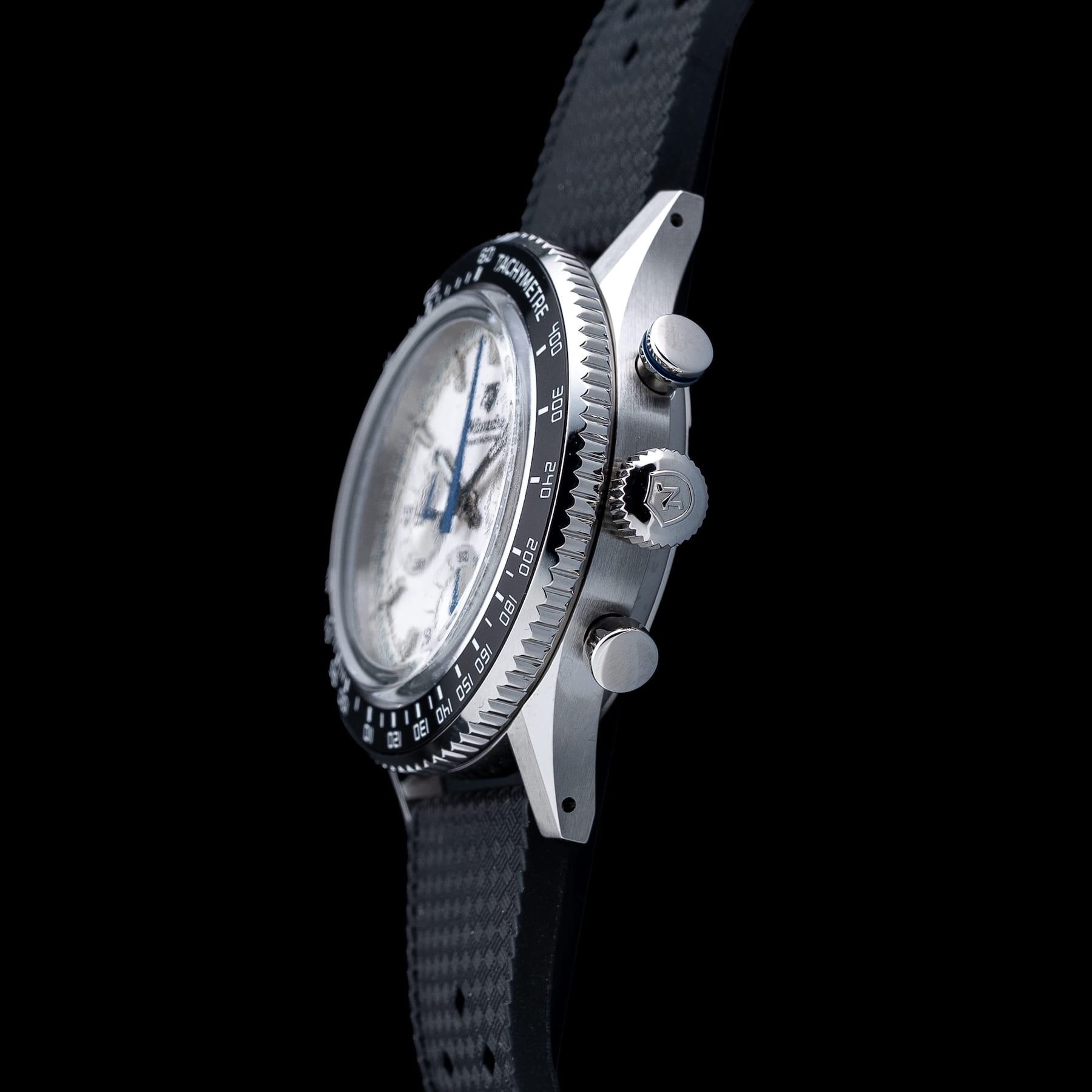 Nivada Grenchen 87046Q01 Chronoking Mecaquartz Racing Grey on Rubber Tropic Strap