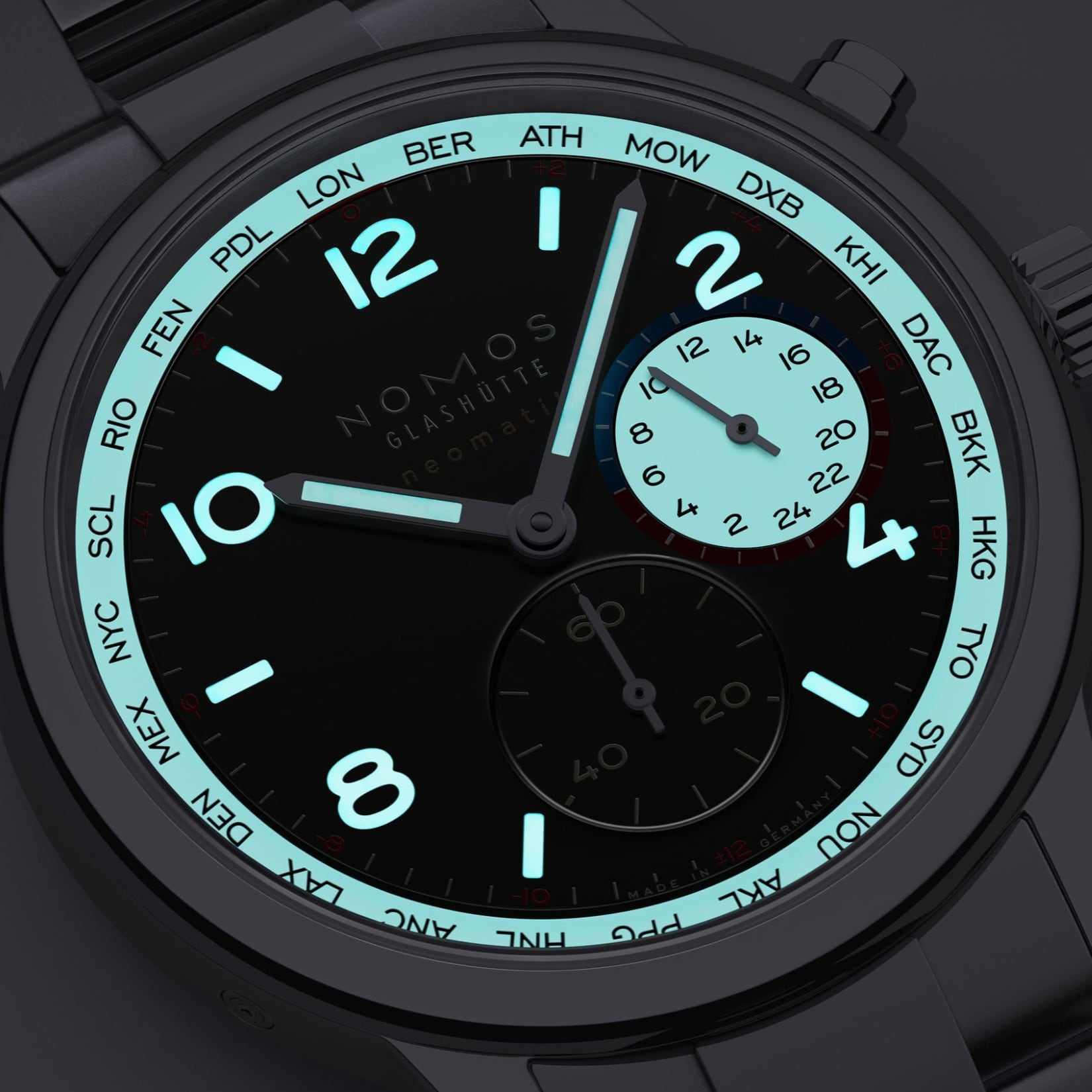 NOMOS Glashütte Club Sport Neomatik Worldtimer Dark 793.SB