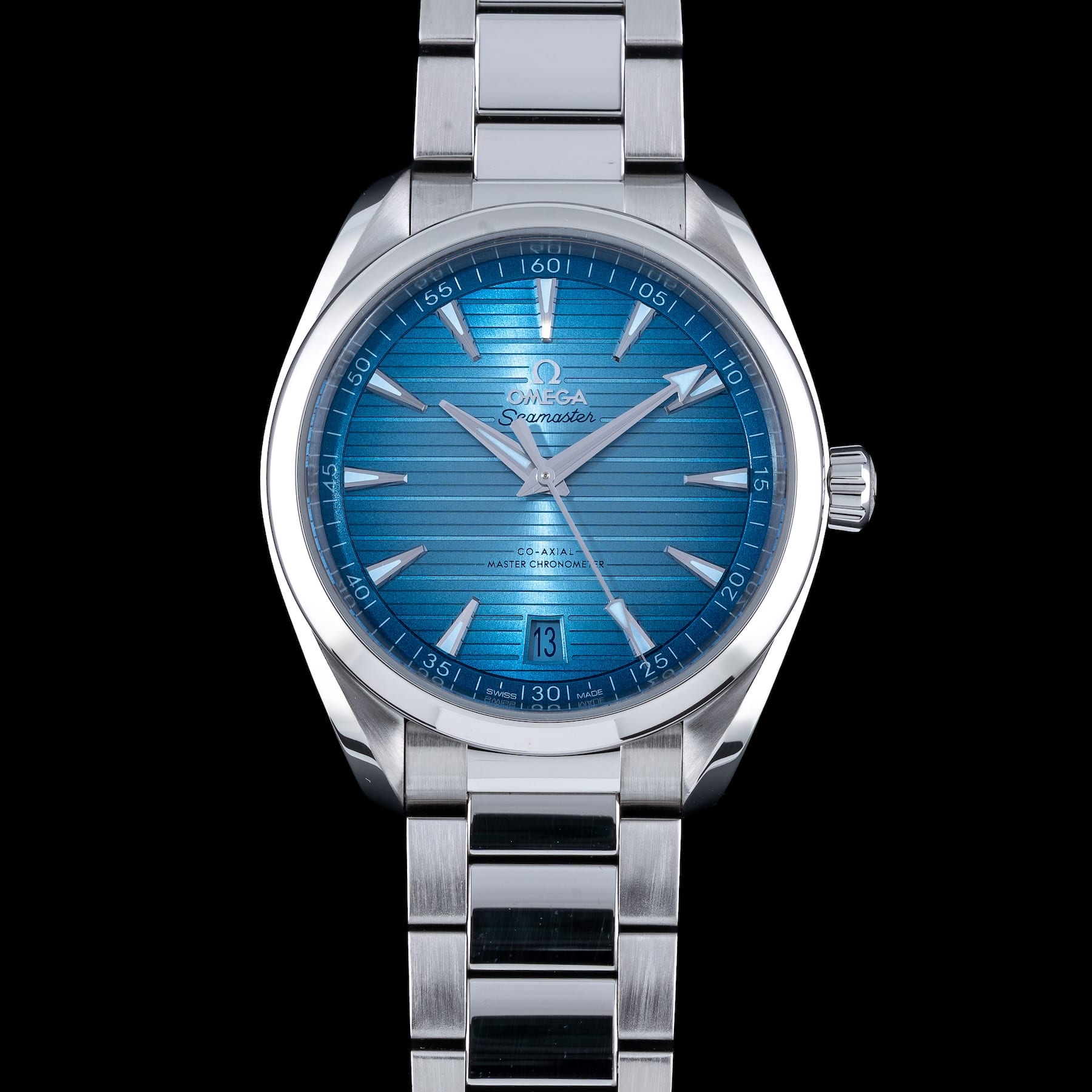 Omega 220.10.41.21.03.005 Seamaster Aqua Terra 150M Co-Axial Master Chronometer Summer Blue on Bracelet