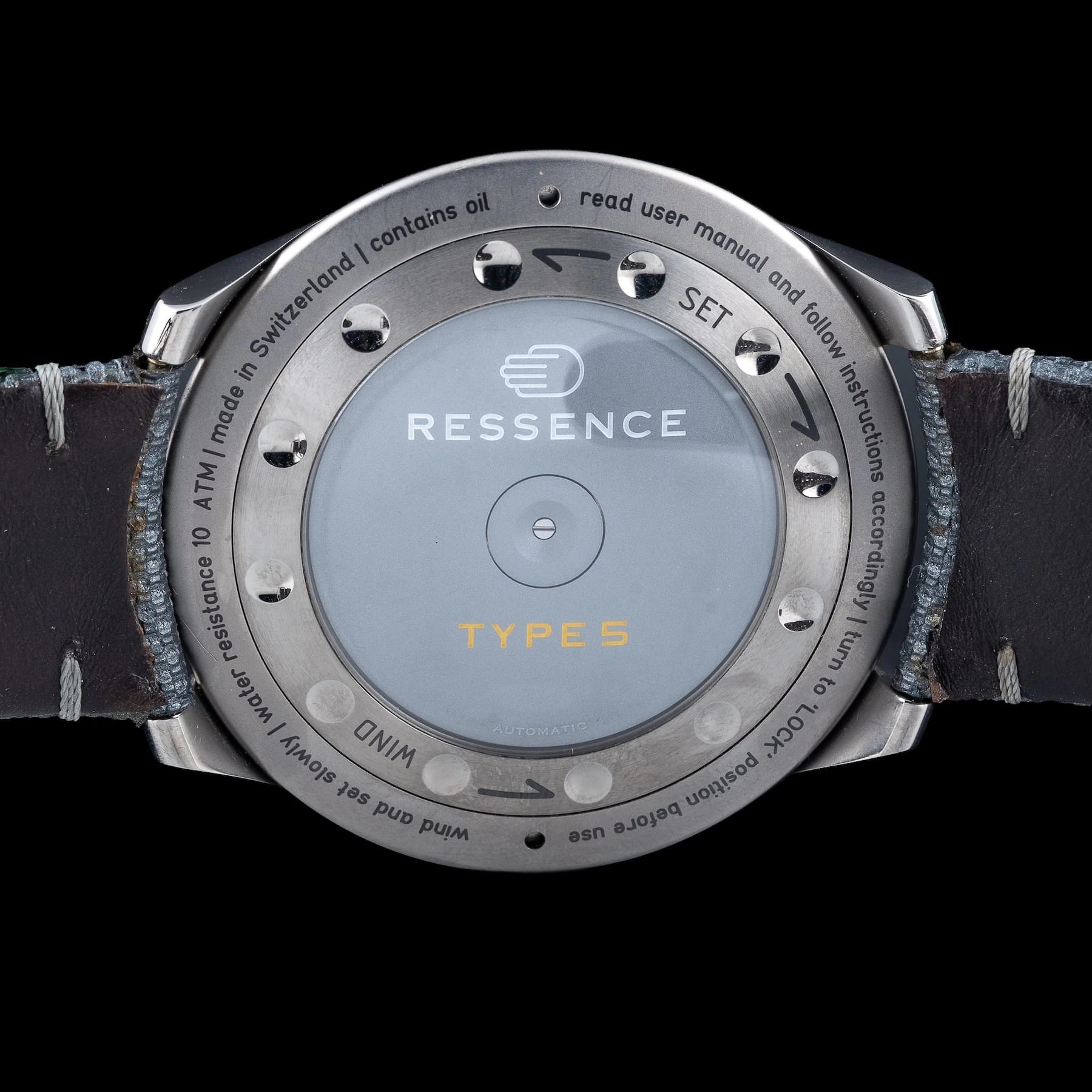 Ressence Type 5 LUM Luminova Grey Strap Ardillon Buckle