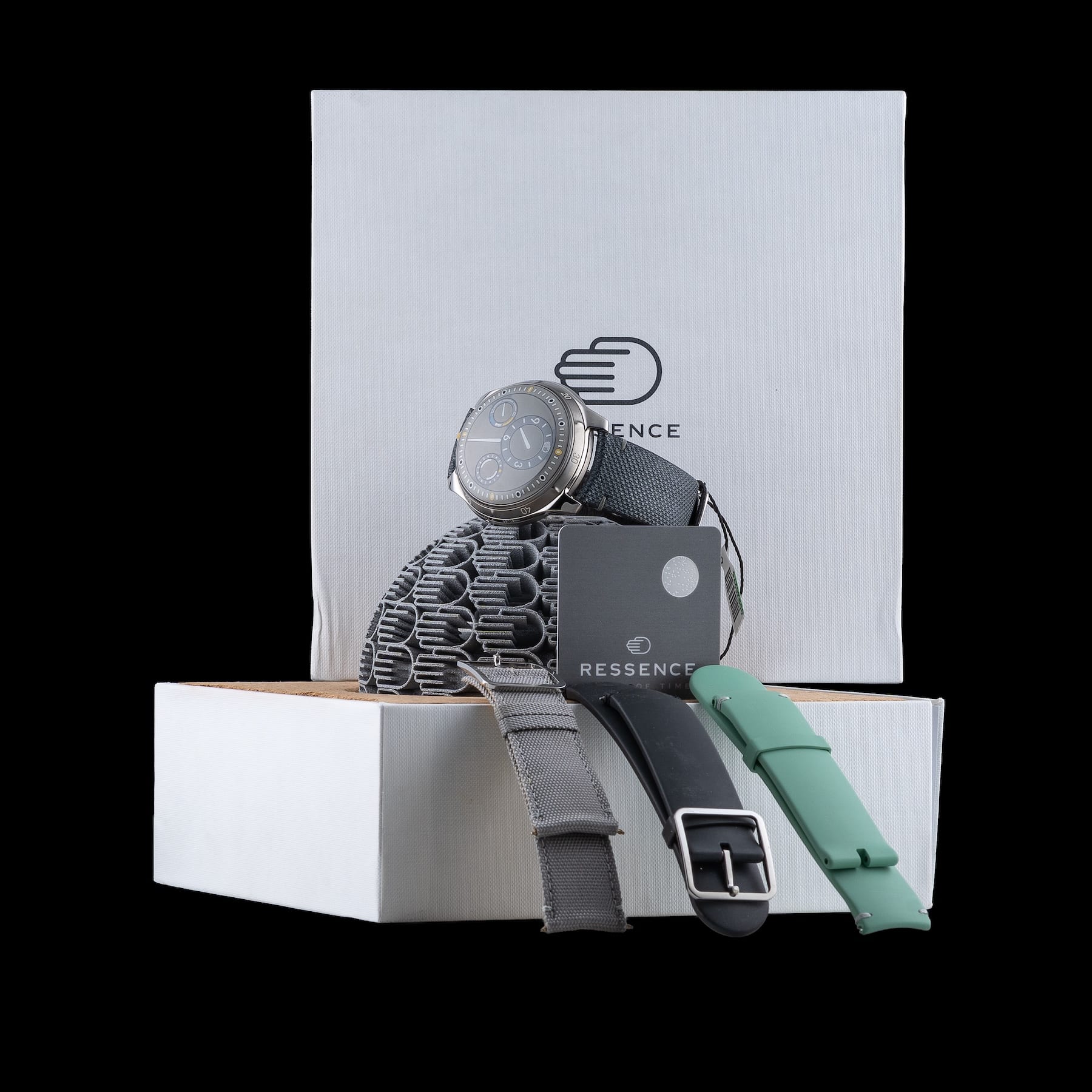 Ressence Type 5 LUM Luminova Grey Strap Ardillon Buckle