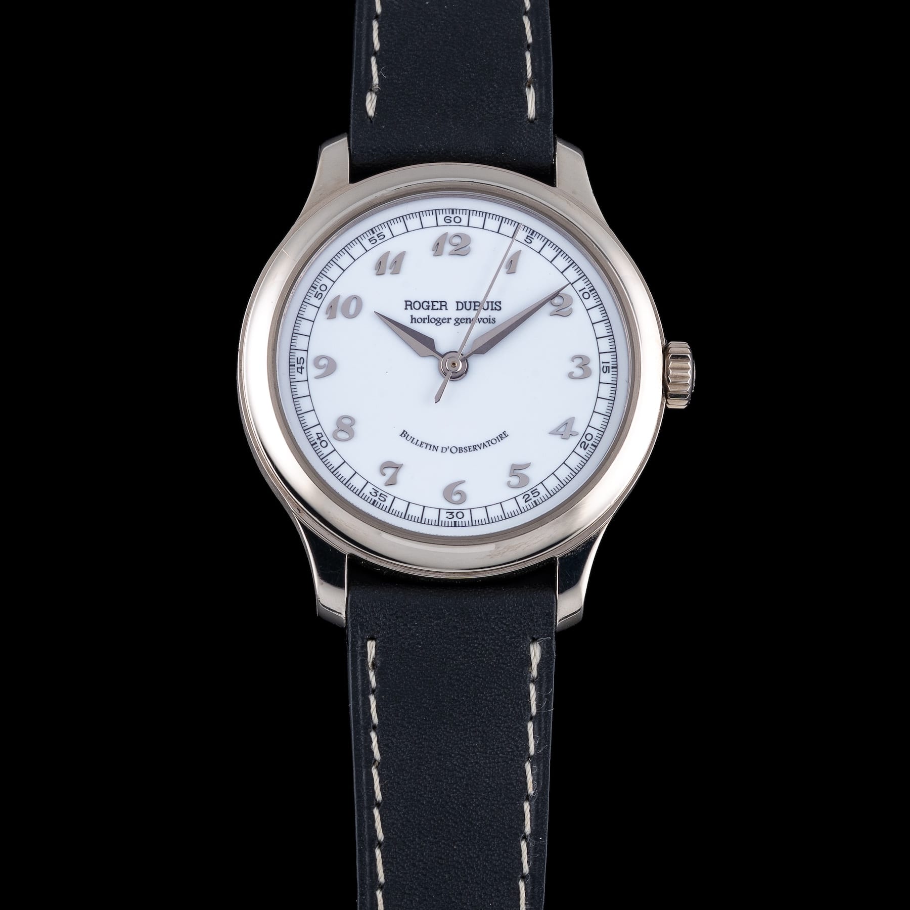 Roger Dubuis Hommage S37 White Enamel Dial 18K White Gold Chronometre RARE