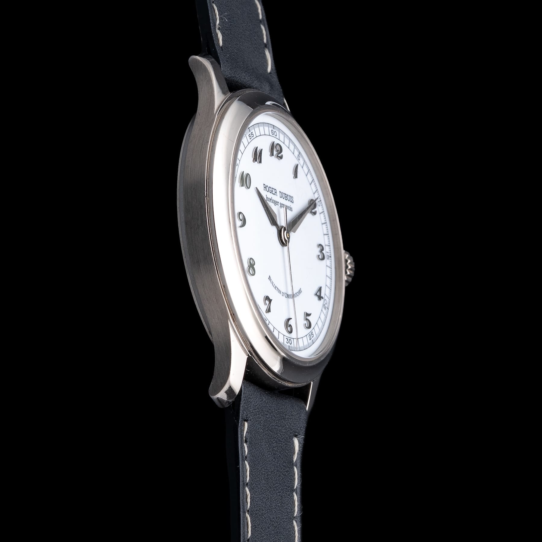 Roger Dubuis Hommage S37 White Enamel Dial 18K White Gold Chronometre RARE