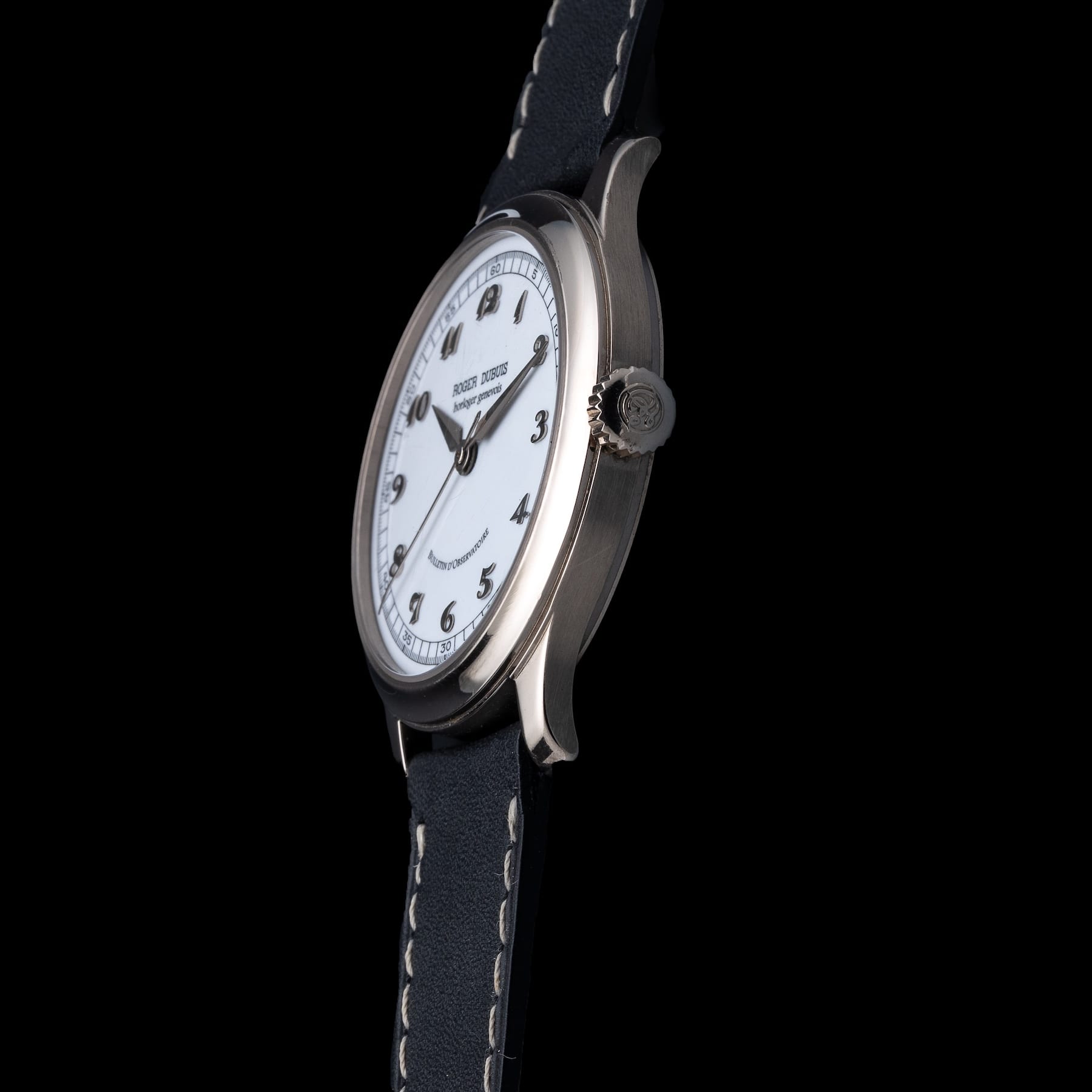 Roger Dubuis Hommage S37 White Enamel Dial 18K White Gold Chronometre RARE