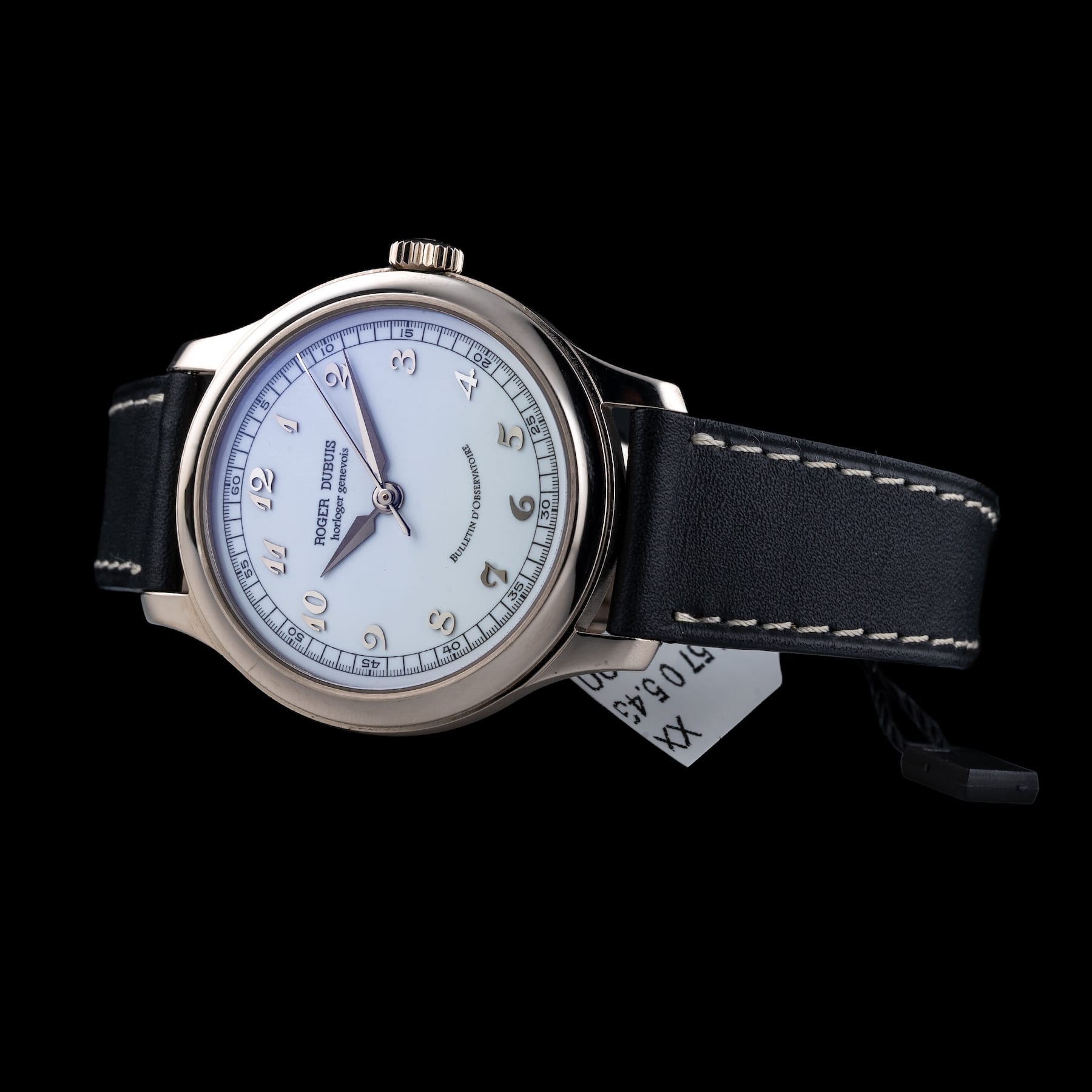 Roger Dubuis Hommage S37 White Enamel Dial 18K White Gold Chronometre RARE