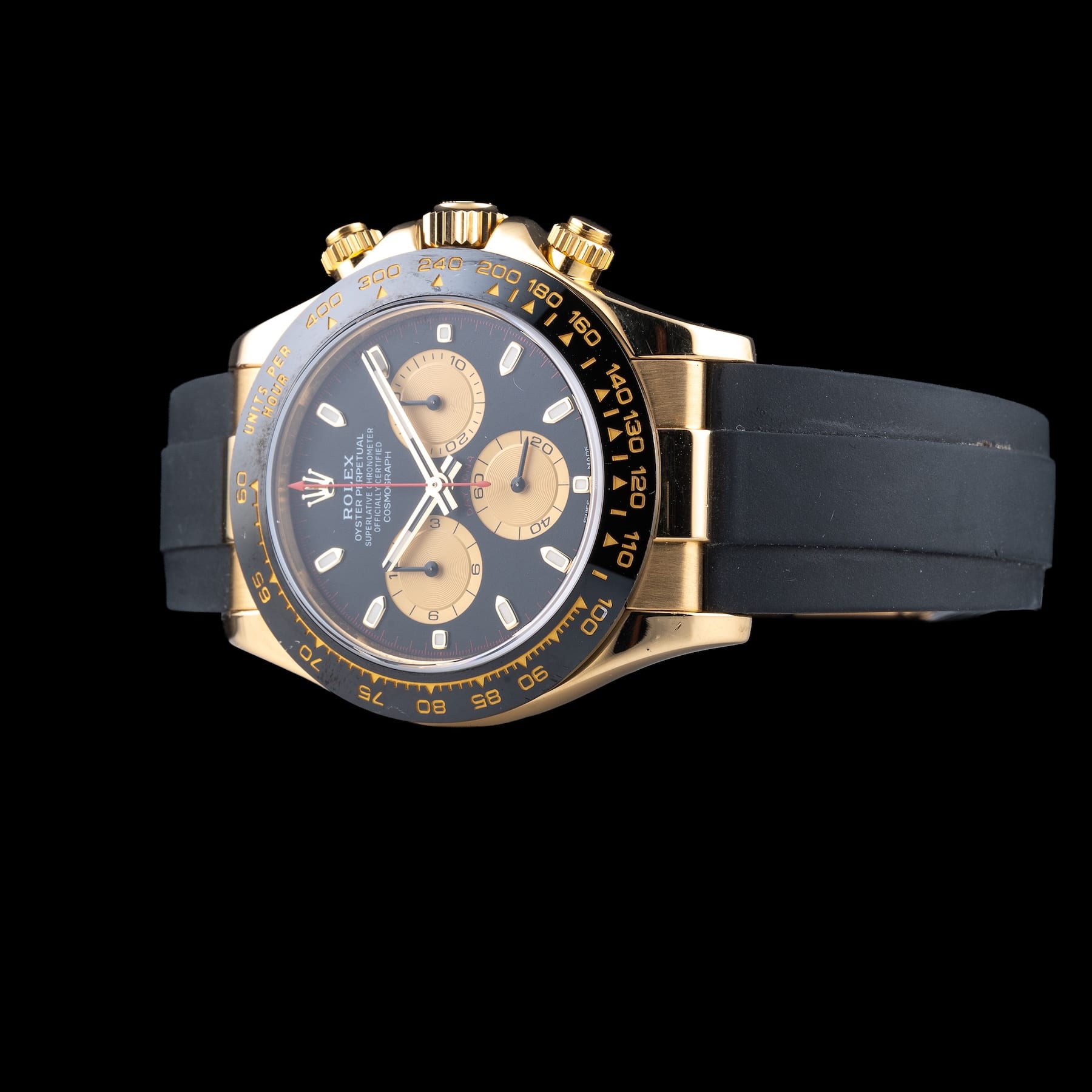 Rolex Cosmograph Daytona Yellow Gold Ceramic Black and Champagne 116518LN-0047