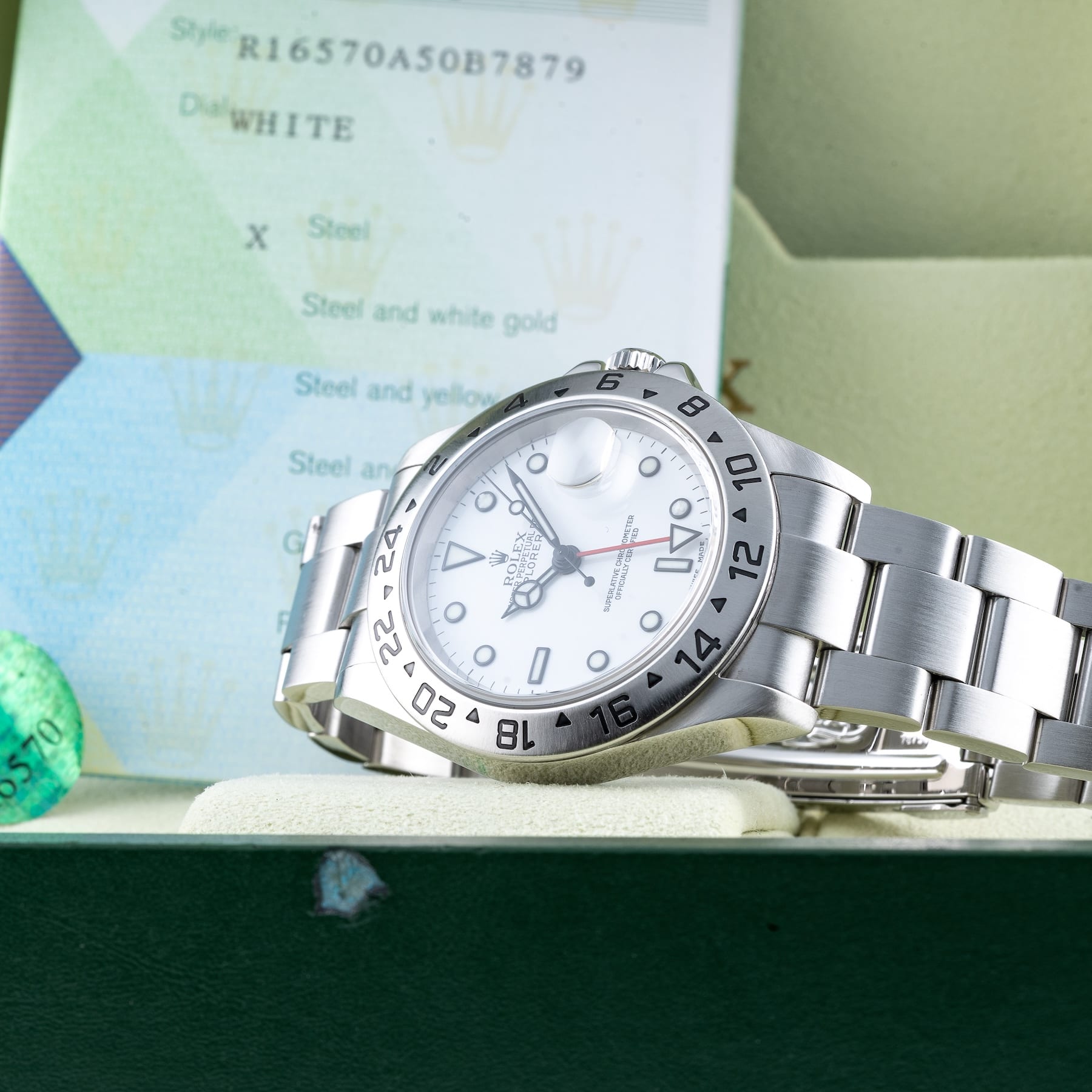 Rolex 16570 Explorer II Polar White Dial