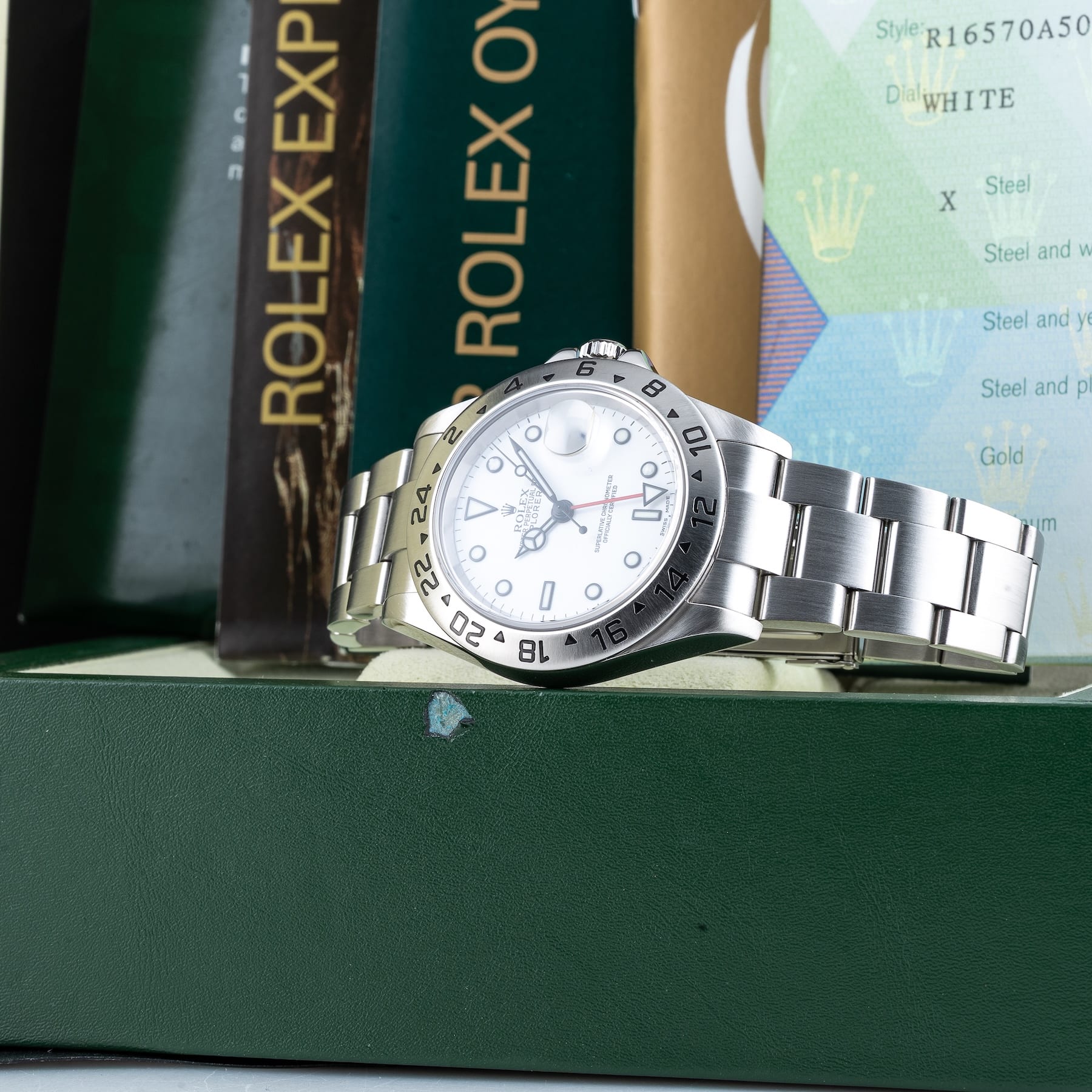 Rolex 16570 Explorer II Polar White Dial