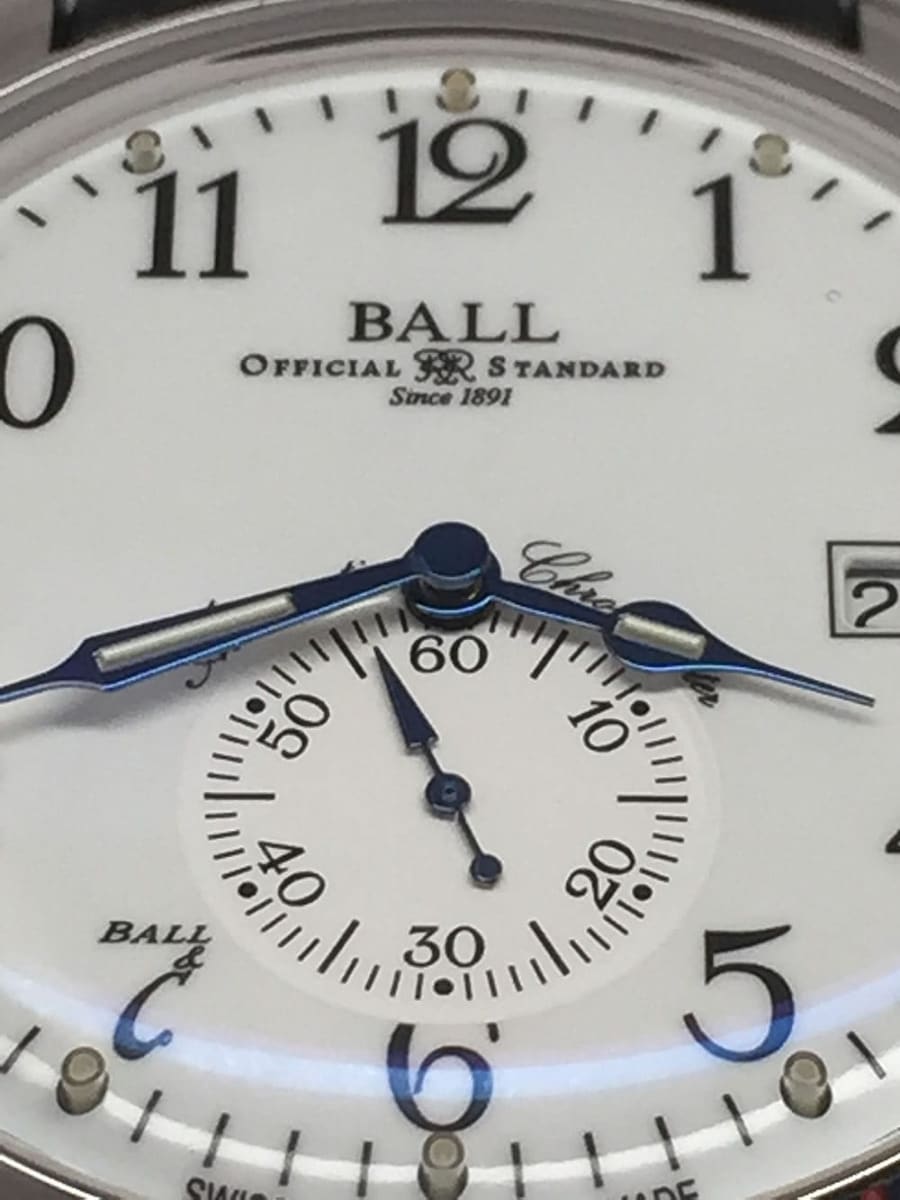 Ball Trainmaster Standard Time Chronometer NM3888D-LL1CJ-WH close up